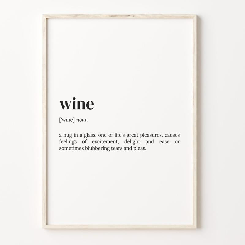 Wine Definition Print, Dictionary Poster, Quote Wall Art, Funny Wine Art, Funny Wine Gift, Alcohol Lover Gift, Gift For Men Poster Prints No Frame, Gifts For Men Women Art Prints, Wall Art Home Decor, Framed Art, Gifts For Birthday Artwork Landscape