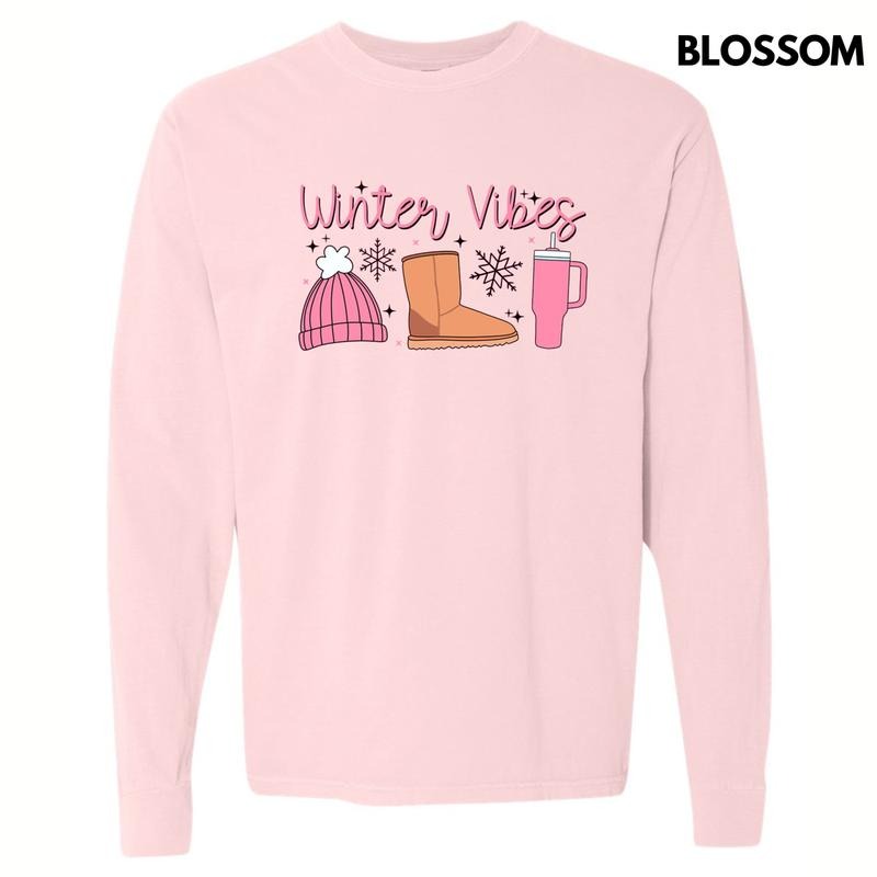 Winter Vibes Long Sleeve Comfort Colors T-Shirt
