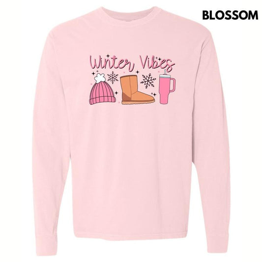 Winter Vibes Long Sleeve Comfort Colors T-Shirt