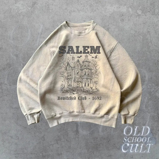 Witch Club Est. 1692 Vintage Sweatshirt, Retro Halloween Gothic Sweater, Dark Art Fall Hoodie, Halloween Gifts, Cozy Warm Sweatshirt