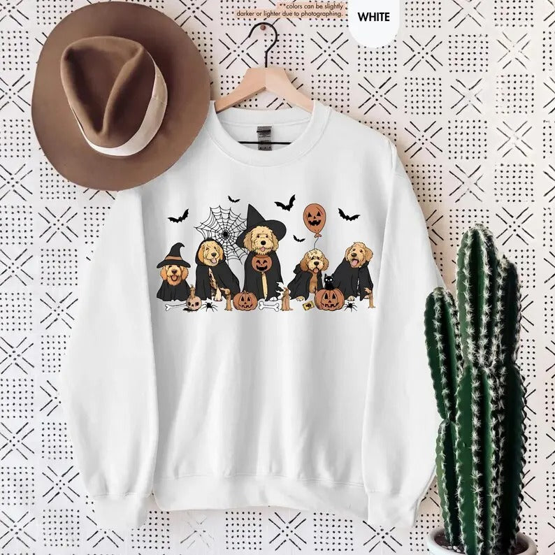 Witch Dogs Halloween Sweatshirt, Halloween Dogs tshirt, Ghost Dog Halloween, Dog Owner Halloween Outfit, Halloween Party,Dog Love  T-shirt, sweater and Hoodie