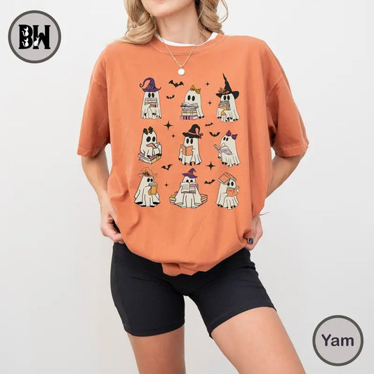 Witch Ghosts Shirt, Book Lover Halloween Shirt, Ghost Halloween Shirt, Spooky Season Halloween Shirt, Halloween Shirt, Comfort Colors Shirt