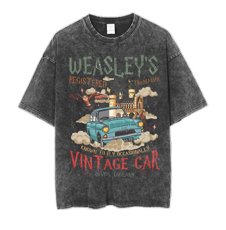 Wizard Flying Car Shirt, Vintage Flying Car T-Shirt, Wizard Magical Adventure Sweater, Wizarding World Sweatshirt, Bookish Wizard Tee