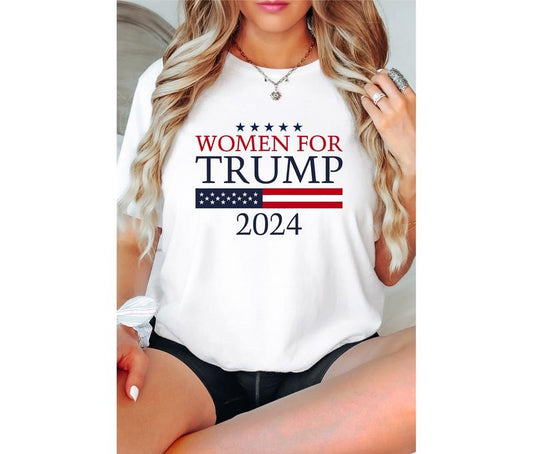 Woman For Trump Shirt, Woman's Election T-shirt, Republican Tee, President Shirt, Trump Lover Gift Tee For Mom, Voting Shirt For Girlfriend, USA Flag Tee.