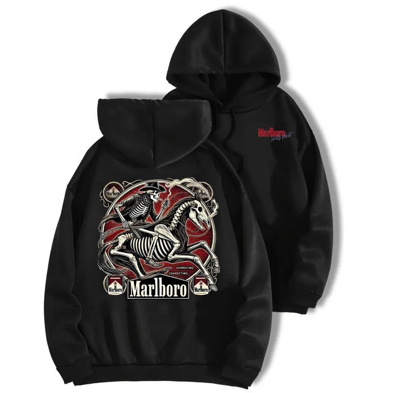 Marlbo Cowboy Killer 2 Sides Hoodie/Sweatshirt/T-Shirt, For Men/Women - Unisex Style, 100% Cotton, Menswear Tops Pullover