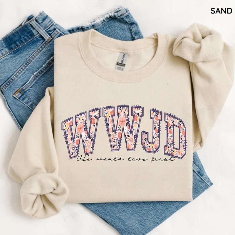 WWJD Sweatshirt/T-Shirt, Christian Faith Sweatshirt, Religious Gift, For Men/Women - Unisex Style, 100% Cotton, Pullover Christian unisex