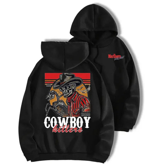 MarlBo Cowboy Killer Vintage American 2 Sided Hoodie/Sweatshirt/T-Shirt, For Men/Women - Unisex Style, 100% Cotton, Pullover unisex hoodie