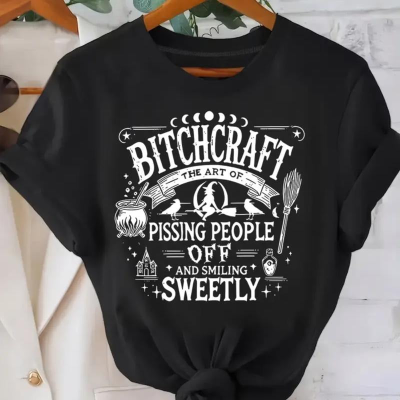 Women'S "Bitchcraft" Graphic Tee, Casual Short Sleeve, Womenswear , Gift for Women, Unisex Tee All size Top