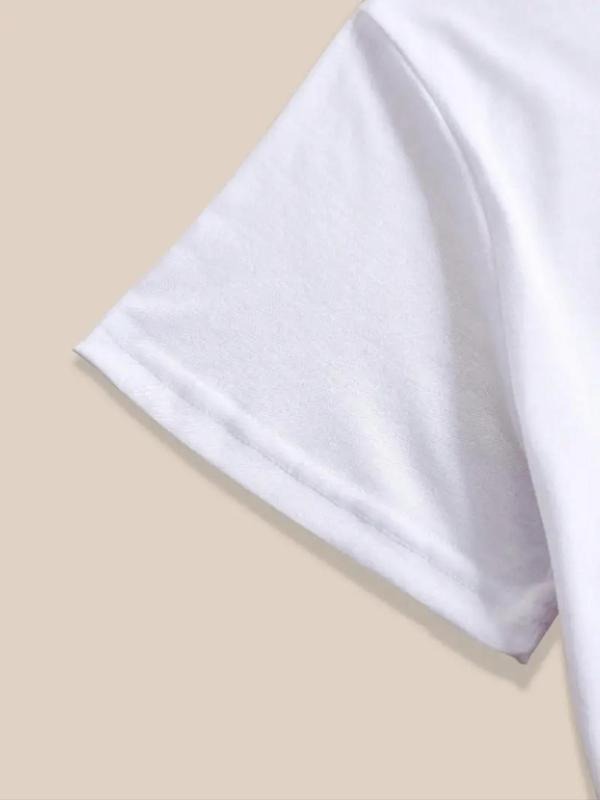 Women's Cartoon Frog & Letter Print Round Neck Graphic Tee, Vintage Trendy Casual Short Sleeve T-shirt for Daily Wear, Ladies Summer Outfit