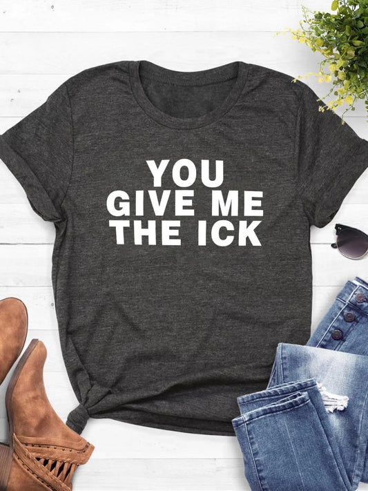 Women's Letter Graphic Print Round Neck Tee, Casual Short Sleeve T-shirt For Daily Wear, Vintage Trendy Ladies Summer Outfit