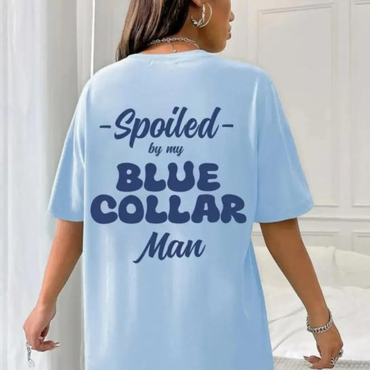 Women's Letter Print Round Neck Graphic Tee, T Shirts for Women, Vintage Graphic Tees, Vintage Trendy Casual Drop Shoulder Half Sleeve T-shirt for Daily Wear, Fall Outfits, Graphic Tees, Ladies All Seasons Outfit