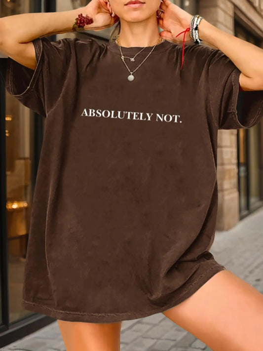 Women's Letter Print Round Neck Tee, Casual Classy Short Sleeve Crewneck T-shirt for Daily Wear, Ladies Clothes for All Seasons, T Shirts for Women, Graphic Tees, Clothing, Womenswear, Tops, Funny Graphic Tees, Summer, Vintage Graphic Tees