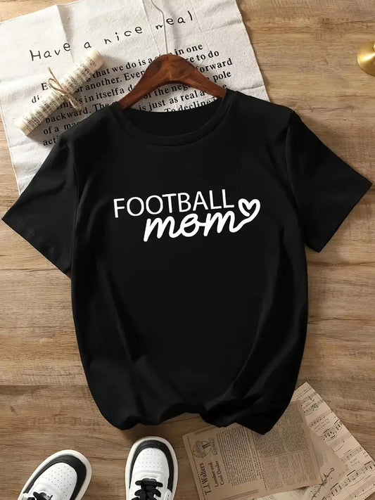 Women's Letter Print Round Neck Tee, Casual Short Sleeve Crew Neck T-shirt for Daily Wear, Ladies Clothes for All Seasonsstyle{n002}8