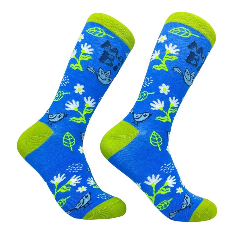 Women's Mama Bird Socks Funny Cute Bluebird Mothers Day Footwear For Mom Funny Graphic Socks Comfortable Fitted Spandex Cotton