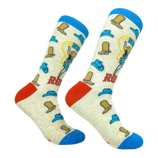 Women's Not My First Rodeo Socks Funny Cowboy Western Sarcastic Novelty Footwear Funny Graphic Socks Comfortable Fitted Spandex Cotton