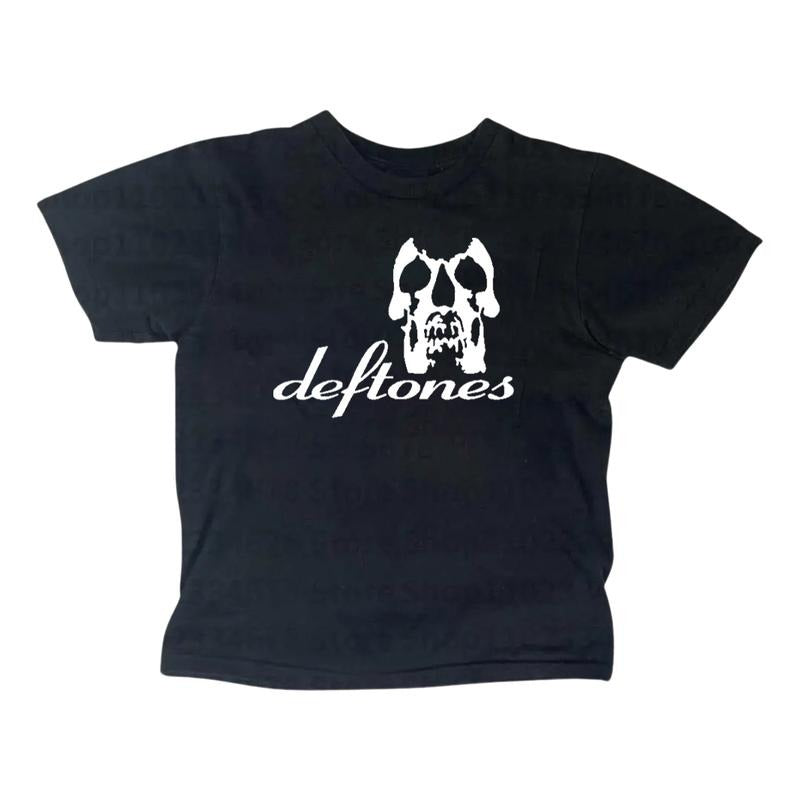Women's Retro Deftones Baby Tee - Y2K Style Rock Nu Metal Band Gothic Emo Girl Top - Womenswear, Underwear