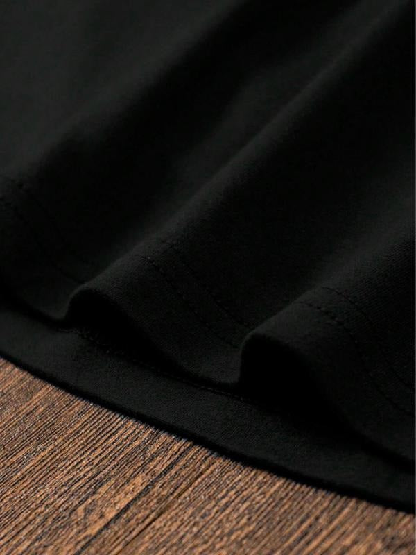 Women's Skeleton & Letter Print Round Neck Tee, Halloween Vintage Trendy Casual Short Sleeve T-shirt for Daily Wear, Ladies Summer Outfit