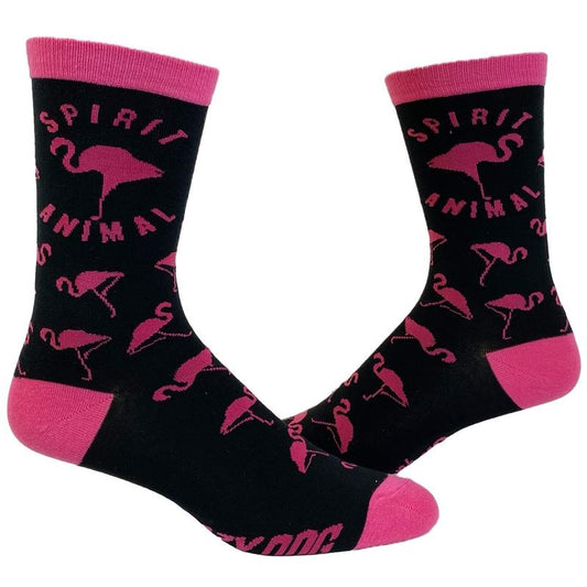 Women's Spirit Animal Flamingo Socks Funny Tripocal Pink Bird Graphic Novelty Footwear Funny Graphic Socks Comfortable Fitted Spandex Cotton