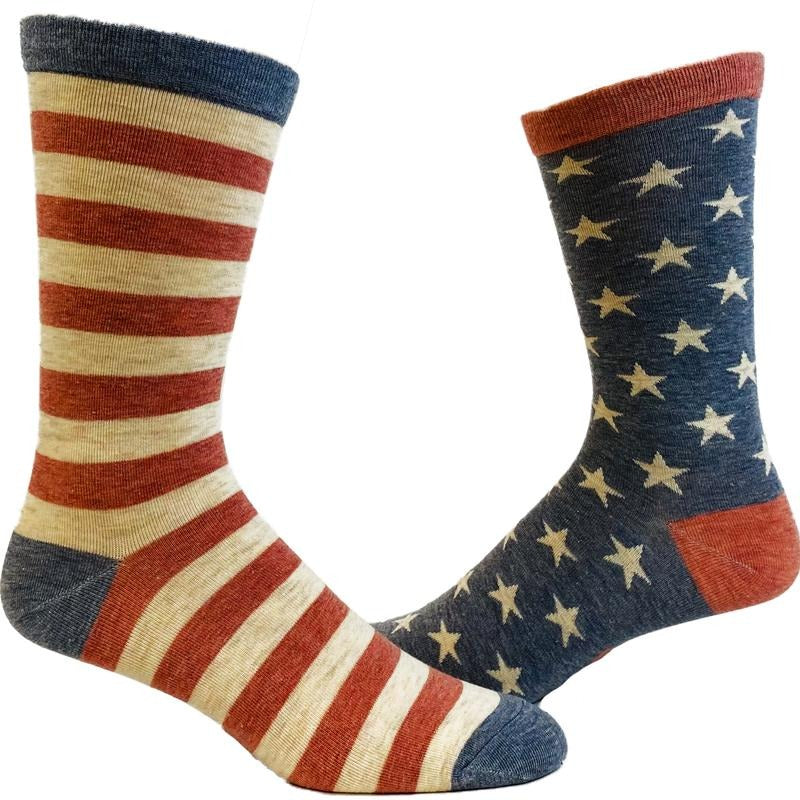 Women's Stars And Stripes Socks Festive 4th Of July Independence Day Patriot Footwear Funny Graphic Socks Comfortable Fitted Spandex Cotton