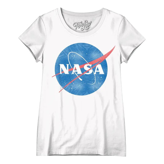Women's Vintage NASA Logo Scoopneck T-Shirt - White