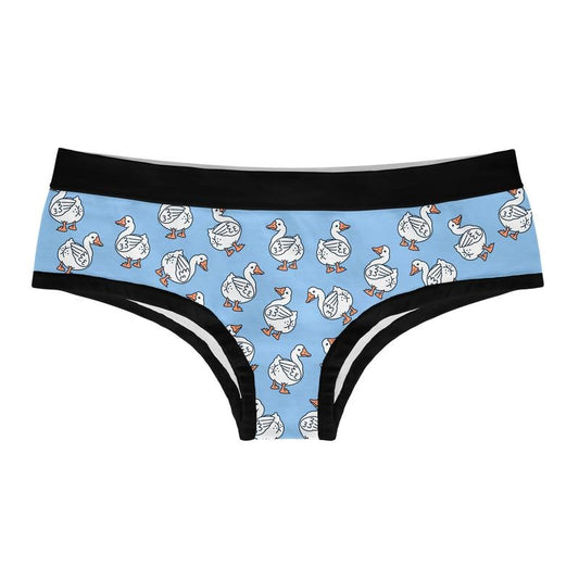 Womens Butt Quack Panties Funny Duck Joke Graphic Bikini Brief Underwear for Ladies Funny Underwear for Women Sarcastic  Funny Animal  Women's Novelty Panties Blue
