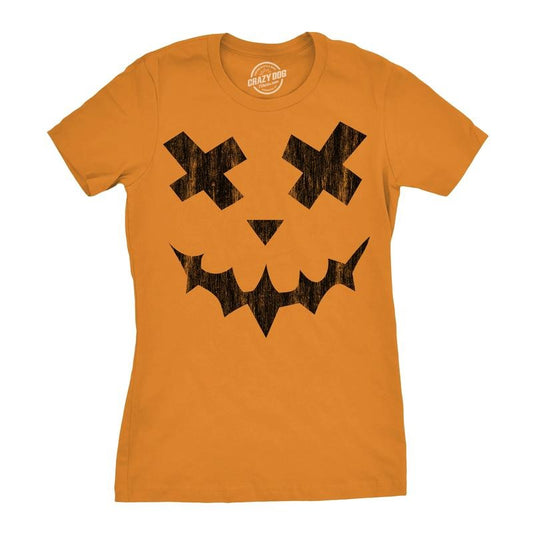 Womens Excellent Xavier Pumpkin T Shirt Funny Halloween Jack O Lantern Freaky Smile Tee For Ladies Funny Womens T Shirts Cute Slimming Top Comfortable Soft Womenswear Halloween Tops for Women Women's Orange - XL