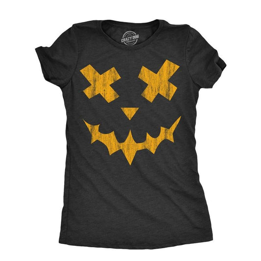 Womens Excellent Xavier Pumpkin T Shirt Funny Halloween Jack O Lantern Freaky Smile Tee For Ladies Funny Womens T Shirts Cute Slimming Top Comfortable Soft Womenswear Halloween Tops for Women Women's Black - S
