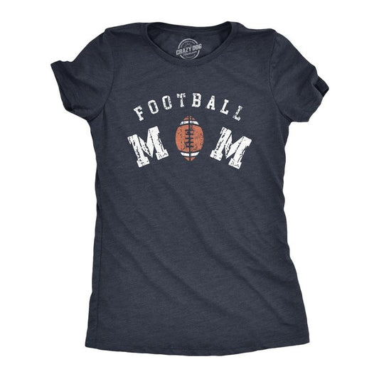 Womens Football Mom T Shirt Funny Cool Mothers Day Gift Foot Ball Lover Novelty Tee For Ladies Funny Womens T Shirts Cute Slimming Top Comfortable Soft Womenswear Mother's Day Tops for Women Funny Navy -