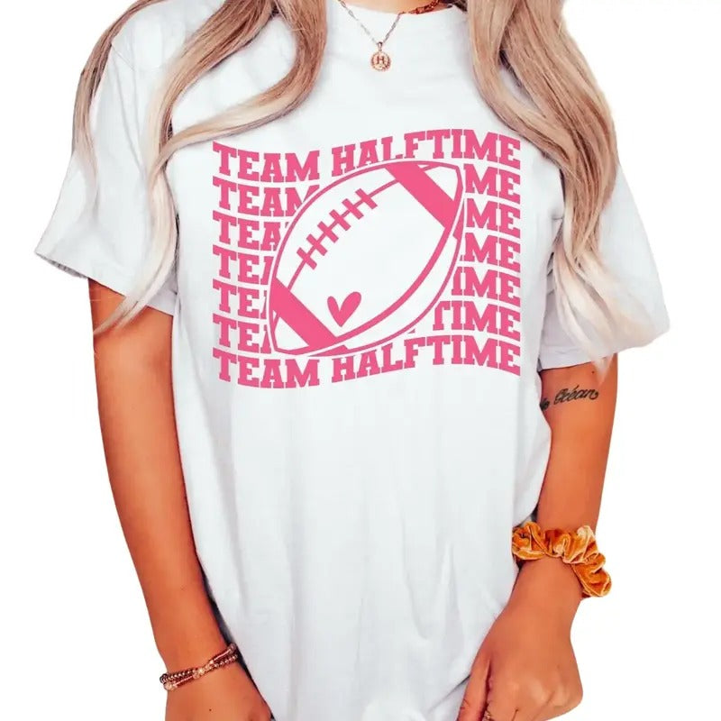 Womens Football Shirt, Team Halftime Shirt, Game Day Shirt, Sunday - Funny Football Shirt, Cute Football Tee, Gifts For Football Fan, Short Sleeve Tee Shirt, Football Gifts, Game Day Shirt, Gifts For Football Season Fit Top