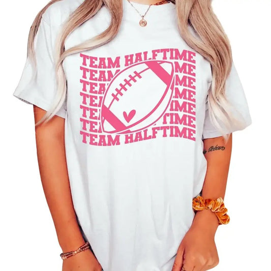Womens Football Shirt, Team Halftime Shirt, Game Day Shirt, Sunday - Funny Football Shirt, Cute Football Tee, Gifts For Football Fan, Short Sleeve Tee Shirt, Football Gifts, Game Day Shirt, Gifts For Football Season Fit Top