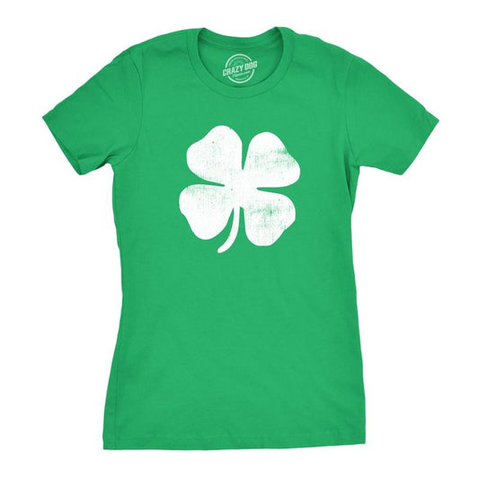 Womens Four Leaf Clover T Shirt Funny Saint Patricks Day Shamrock Lucky Irish Funny Womens T Shirts Cute Slimming Top Comfortable Soft Womenswear Saint Patrick's Day Tops for Women Women's Novelty Green