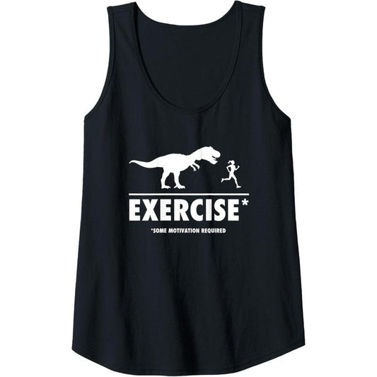 Womens Funny T Rex exercise motivation required tank top shirt Tank Top Made in USA
