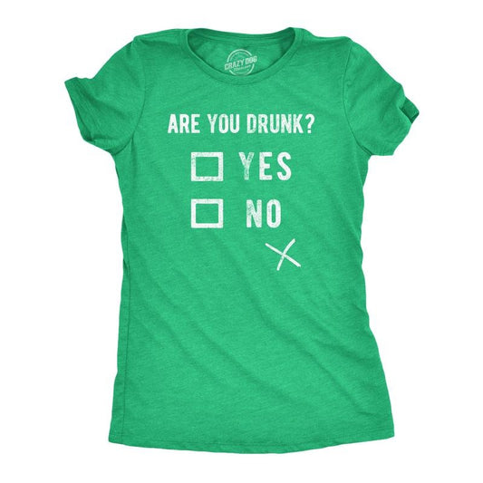 Womens Funny T Shirts Are You Drunk St Patricks Day Drinking Tee For Ladies Funny Womens T Shirts Cute Slimming Top Comfortable Soft Womenswear Saint Patrick's Day Tops for Women Funny Drinking Top Green -