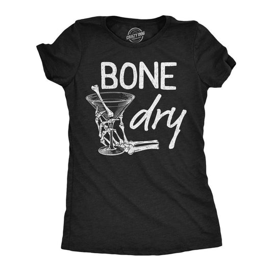 Womens Funny T Shirts Bone Dry Sarcastic Halloween Drinking Graphic Tee For Ladies Funny Womens T Shirts Cute Slimming Top Comfortable Soft Womenswear Halloween Tops for Women Funny Drinking Top Black -