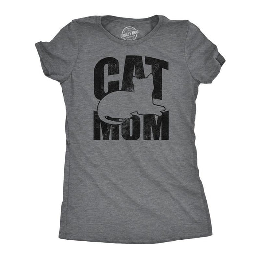 Womens Funny T Shirts Cat Mom Sarcastic Cute Kitten Graphic Tee for Ladies Funny Womens T Shirts Cute Slimming Top Comfortable Soft Womenswear Funny Cat Top Women's Novelty Tees Dark Grey