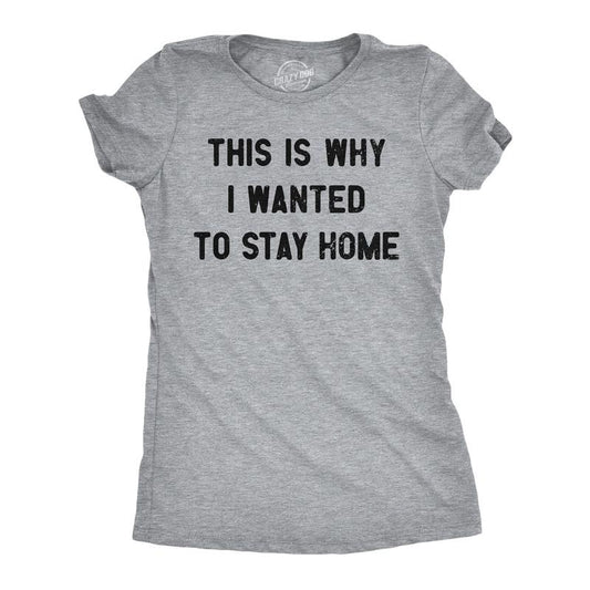 Womens Funny T Shirts This Is Why I Wanted To Stay Home Sarcastic Introvert Tee For Ladies Funny Womens T Shirts Cute Slimming Top Comfortable Soft Womenswear Sarcastic Tops for Women Funny Introvert Light Grey