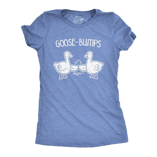 Womens Goose Bumps T Shirt Funny Knuckles Bird Fist Bump Graphic Novelty Tee Funny Womens T Shirts Cute Slimming Top Comfortable Soft Womenswear Funny Animal Top Women's Novelty Tees Light Blue