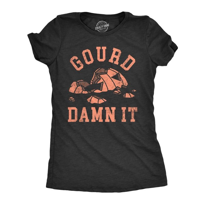 Womens Gourd Damn It T Shirt Funny Halloween Smashed Pumpkin Jack O Lantern Joke Tee For Ladies Funny Womens T Shirts Cute Slimming Top Comfortable Soft Womenswear Halloween Tops for Women Funny Black -