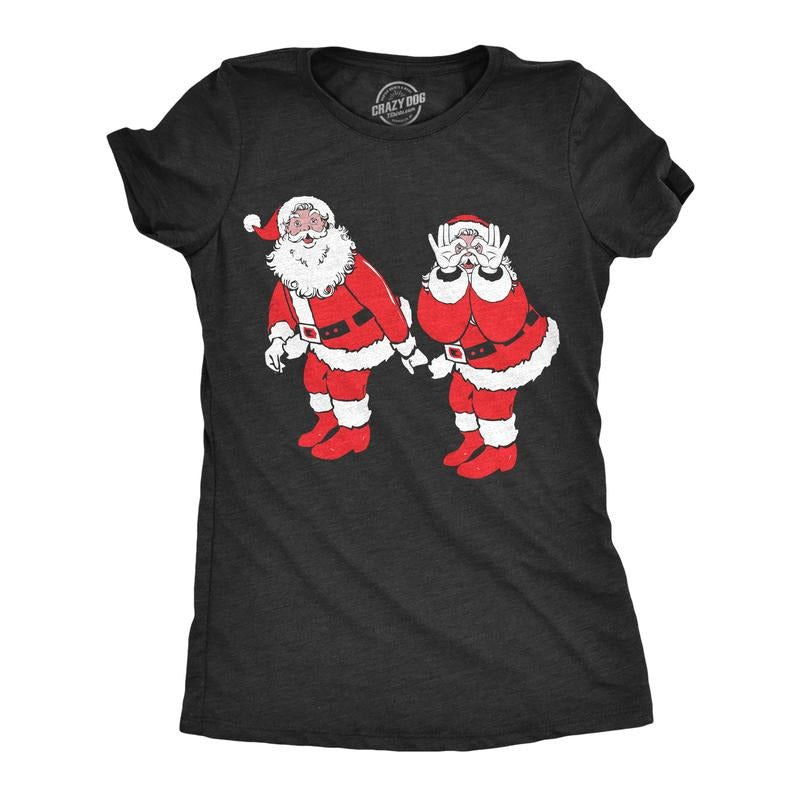 Womens Griddy Dance Santa T Shirt Funny Xmas Viral Dancing St Nick Joke Tee For Ladies Funny Womens T Shirts Cute Slimming Top Comfortable Soft Womenswear Christmas Tops for Women Funny Meme Top Black -