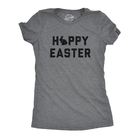 Womens Happy Easter T shirt Funny Bunny Graphic Cool Tee For Egg Basket Hunt Funny Womens T Shirts Cute Slimming Top Comfortable Soft Womenswear Easter Tops for Women Funny Animal Top Women's Novelty Dark Grey