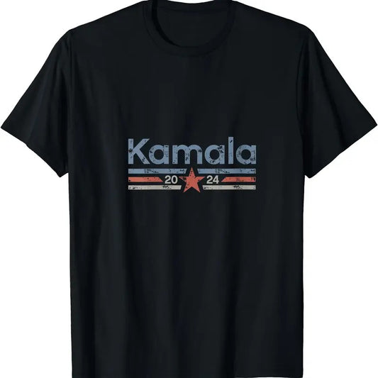 Womens Harris 2024 Retro Grunge Stripes Vintage Kamala Harris 2024 T-Shirt