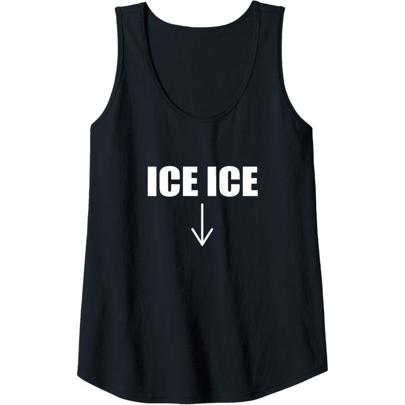 Womens Ice Ice Baby Funny Pregnancy Mom to be Announcement Shirt Tank Top MADE IN USA
