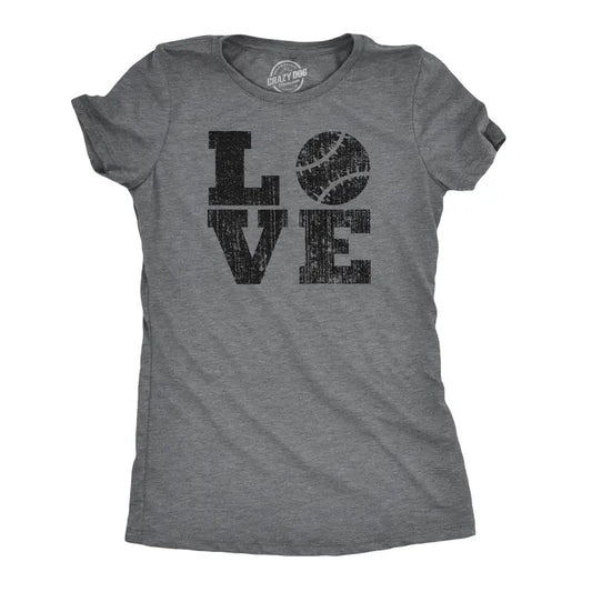 Womens LOVE Baseball Mama Funny Game Day Lover Cute Cool T shirt for Ladies Funny Womens T Shirts Cute Slimming Top Comfortable Soft Womenswear Funny Baseball Top Women's Novelty Tees Dark Grey