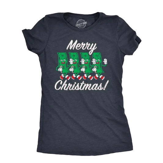 Womens Merry Christmas T Shirt Funny Retro Xmas Dollar Bills Cash Money Joke Tee For Ladies Funny Womens T Shirts Cute Slimming Tees with Plus Sizes Christmas T Shirt for Women Funny Vintage T Shirt Navy -