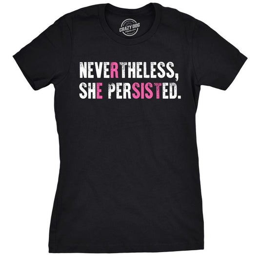 Womens Nevertheless She Persisted Resist T Shirt Cool Protest Funny Womens T Shirts Cute Slimming Top Comfortable Soft Womenswear Funny Political Top Women's Novelty Tees Black