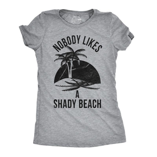 Womens Shady Beach Funny Shirts Cute Vacation Vintage Novelty Hilarious T shirt Funny Womens T Shirts Cute Slimming Top Comfortable Soft Womenswear Vintage Tops for Women Funny Summer Top Women's