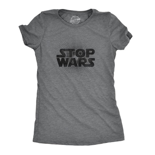 Womens Stop Wars Cool Vintage Space Rebels Funny USA Peace T shirt