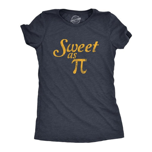 Womens Sweet As Pi T Shirt Funny Nerdy Math Problem Graphic Novelty Tee Funny Womens T Shirts Cute Slimming Top Comfortable Soft Navy