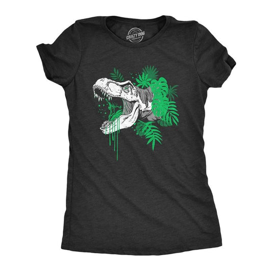 Womens T Rex Roar T Shirt Funny Cool Prehistoric Dinosaur Lovers Tee For Ladies Funny Womens T Shirts Cute Slimming Top Comfortable Soft Womenswear Funny Dinosaur T Shirt Women's Novelty T Shirts Black -