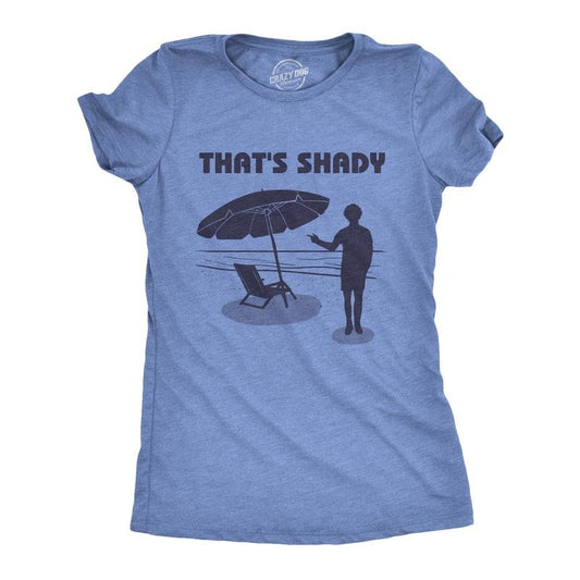 Womens That's Shady T Shirt Funny Beach Vacation Umbrella Tee Funny Womens T Shirts Cute Slimming Top Comfortable Soft Womenswear Funny Summer Top Women's Novelty Tees Light Blue